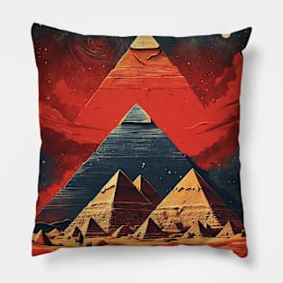 Pyramids of Giza Egypt Vintage Travel Tourism Pillow