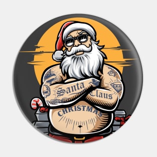 Tattooed Santa Claus // Funny Tatted Up Santa Pin