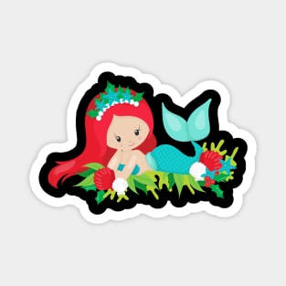 Mermaid Christmas Magnet