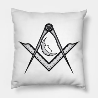 Compass, moon and protractor - Masonic symbol of Junior Deacon for Blue Lodge Freemasonry Pillow