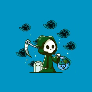 Midnight Stroll of the Grim Reaper: A Haunting Tale T-Shirt