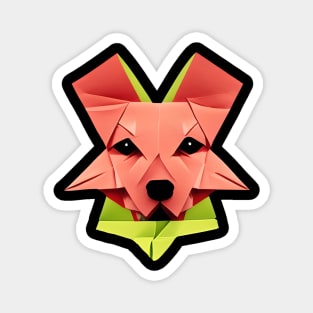 Geometric dog abstract and colorful origami style Magnet