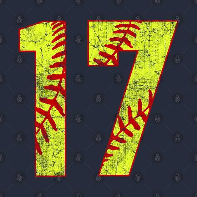 Fastpitch Softball Number 17 #17 Softball Shirt Jersey Uniform Favorite Player Biggest Fan by TeeCreations