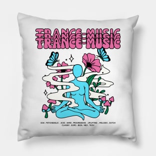 TRANCE  - Music Meditation (pink/black/blue) Pillow