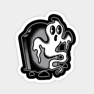 Vintage cartoon graveyard ghost Magnet