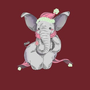 Snuggly Elephant with a Frosted Sugar Cookie T-Shirt