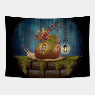 Home - Snail in Rain Tapestry