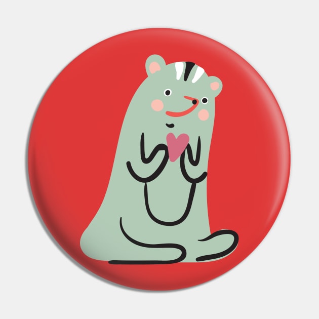 Cute Badger Loves You Pin by KodiakMilly