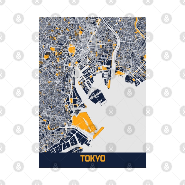 Tokyo - Japan Bluefresh City Map by tienstencil