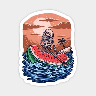 Skeleton Ride Watermelon Magnet