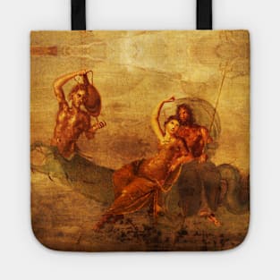 NEPTUNE AND AMPHITRITE WITH A HIPPOCAMPUS Pompeii Roman Fresco Tote