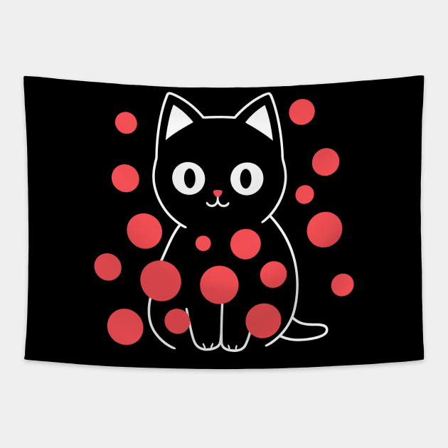 Kitty Polka Tapestry by KIVI