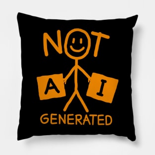 Funny Meme AI Artificial Intelligence Art Stick Man Doodle Pillow