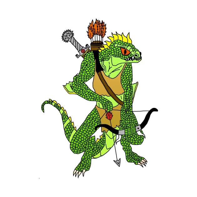 Fantasy Lizardman Warrior by imphavok