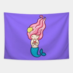 Cute Happy Mermaid Lover - Girly Cute Funny Design Tapestry