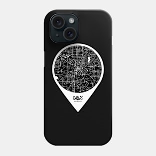 Dallas, Texas, USA City Map - Travel Pin Phone Case