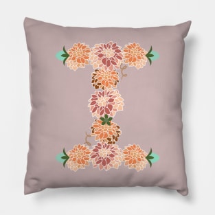 Letter I Floral Pillow