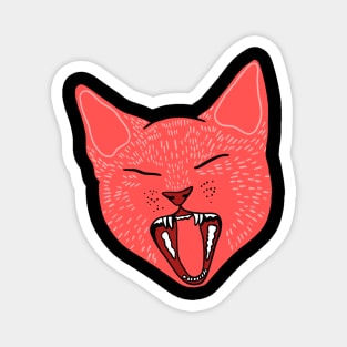 Cute Cat Yawning - Aesthetic Tumblr Meow Kitty Magnet