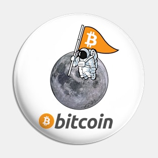 Bitcoin To The Moon, Cryptocurrency, Funny Bitcoin Pin