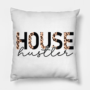 House Hustler Cute Real Estate Agent Leopard Print Realtor Pillow