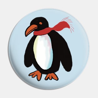 Penguin in a red scarf Pin