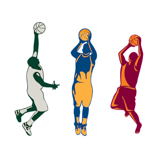 Basketball Player Shooting Retro Collection T-Shirt