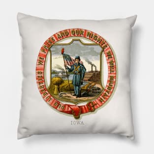 1876 Iowa Coat of Arms Pillow