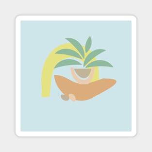 Mexican Potted Plant Minimal Art Magnet