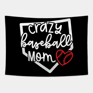 Crazy Baseball Mom Cute Youth Sports Funny Tapestry