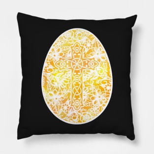 Yellow Easter Egg Pysanky Style | Cherie's Art(c)2021 Pillow