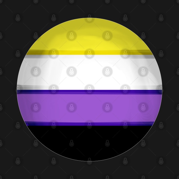 Non binary flag pride colours circular sphere by deathlake