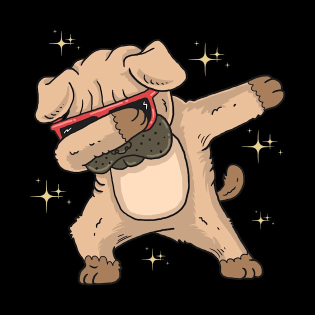 pug dog dabbing by sharukhdesign