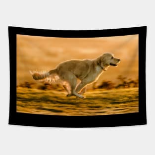 Dog Running Tapestry