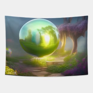 Fairy Garden Glass Ball Tapestry