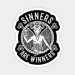 Sinners are Winners - Satanic Baphomet T-Shirt Magnet