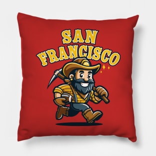 San Francisco Gold Digger Football Tee: Embrace California Spirit & Gridiron Passion - Perfect for Football Lovers Pillow