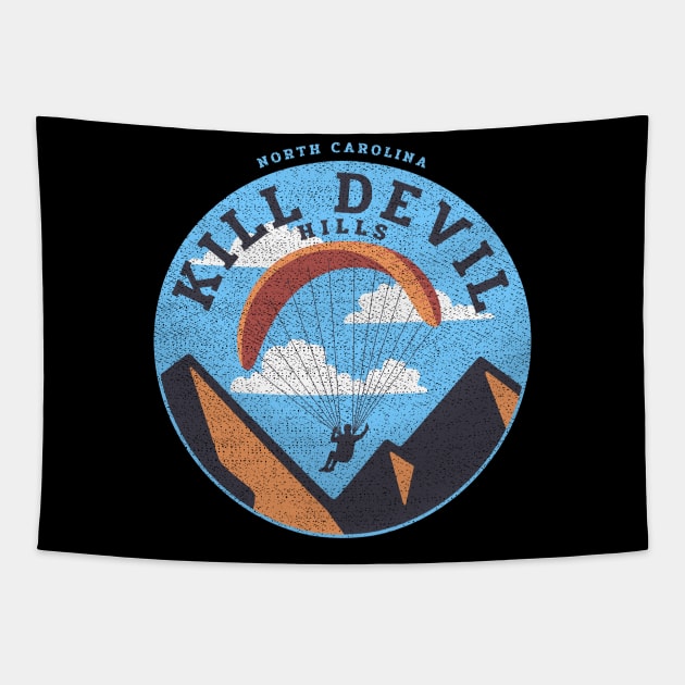 Kill Devil Hills, North Carolina Sand Dunes Hang Gliding Tapestry by Contentarama