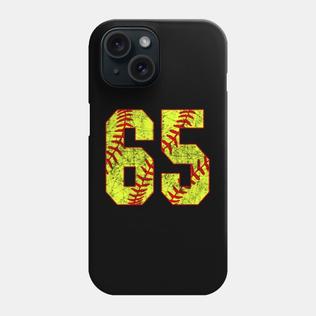 Fastpitch Softball Number 65 #65 Softball Shirt Jersey Uniform Favorite Player Biggest Fan Phone Case by TeeCreations