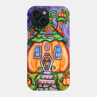 Whimsical Halloween Pumpkin House Phone Case