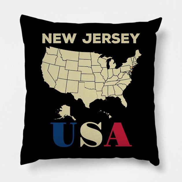 New Jersey Pillow by Cuteepi