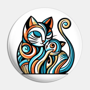 Pop art cat illustration. cubism cat illustration Pin