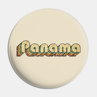 Panama // Vintage Rainbow Typography Style // 70s Pin