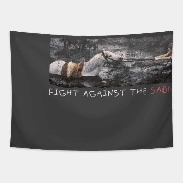 Fight against the sadness Retro Tapestry by kyoiwatcher223