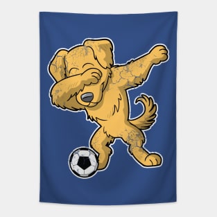 Soccer Golden Retriever Dance Tapestry