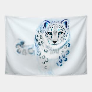 Spirit Snow Leopard in Mystical Twilight Sky Tapestry