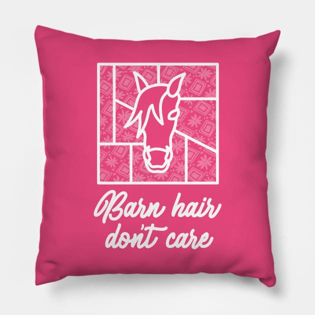 Barn Hair Don't Care - Pink - Barn Shirt USA T-Shirt Pillow by Barn Shirt USA