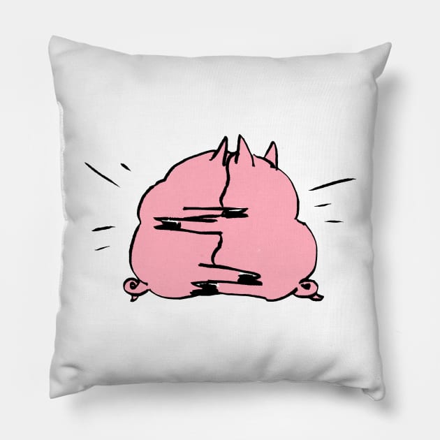 Pigs Colliding Pillow by Daniel Spenser