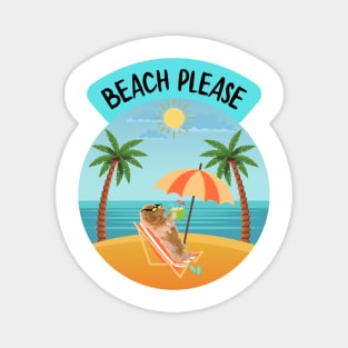 BEACH PLEASE - Dachshund Magnet