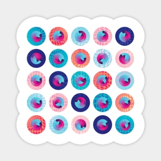 Big polka dots multicolour geometrical composition Magnet