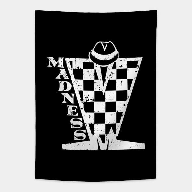 Madness Checkerboard HD - Distressed White Tapestry by Skate Merch